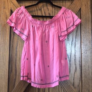Lucky Brand OTS Embroidered Top